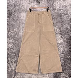 RAEY Jeans 28 Womens Wide Leg High Rise Organic Cotton Khaki Denim